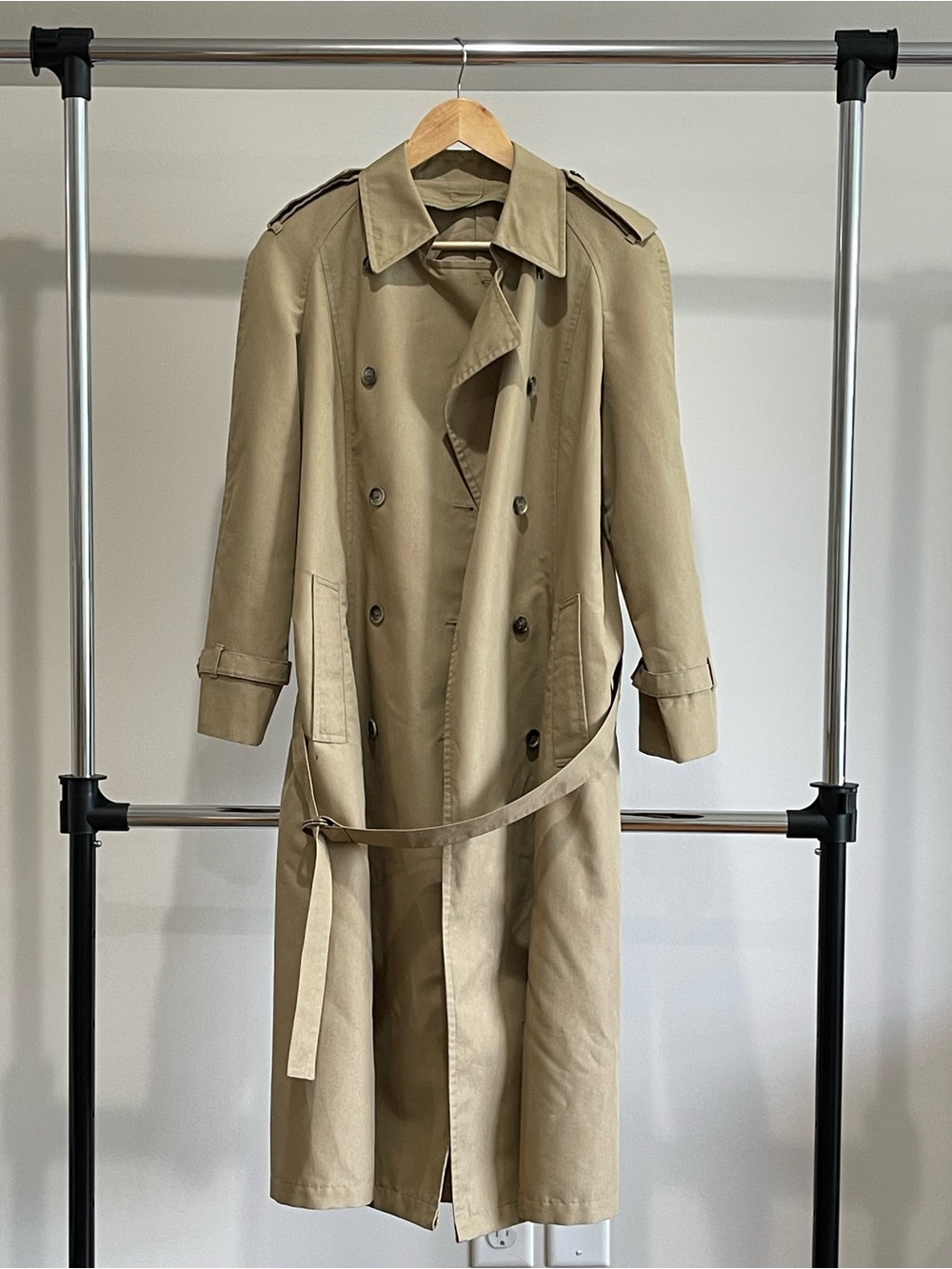 London Fog Men's Double-Breasted Trench Coat in Khaki